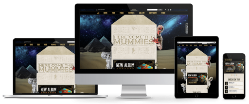 Here Come The Mummies Website Responsive Design