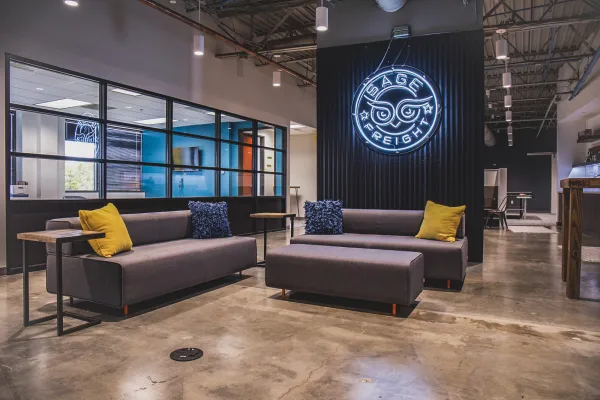 image of an open casual space within an office