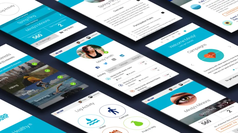 Applied Health Gamification screens