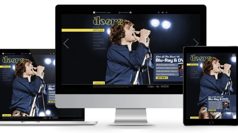 The Doors website on multiple devices 