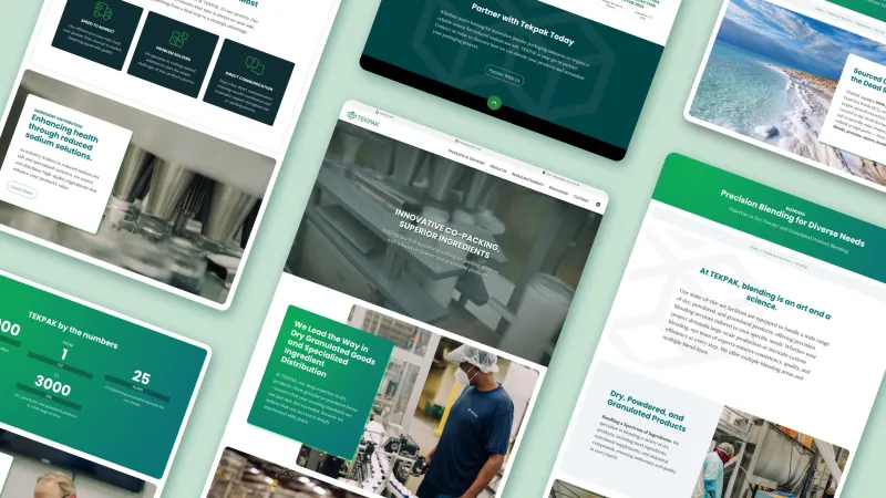 Tekpak site screens