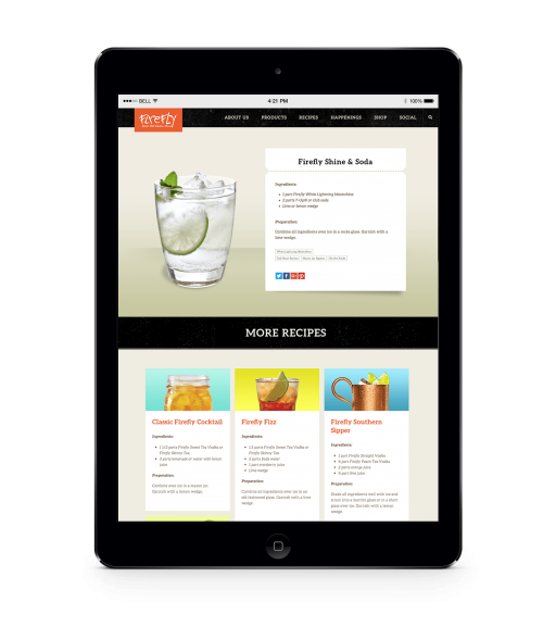 Recipes highlight Firefly Spirits take on classic and original cocktails. FireflySpirits.com Recipes