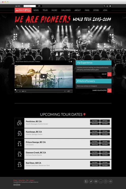 TheBandPerry.com We Are Pioneers drupal ecommerce website