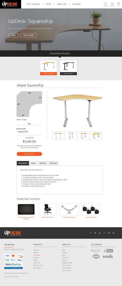 UpDesk.com product detail page UpDesk Product