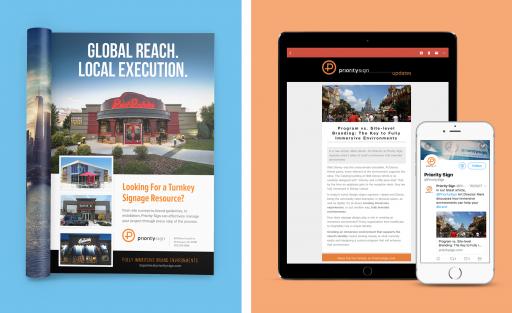Priority Sign Marketing: Trade Print Ad, Email Newsletter & Social Posting Priority Sign Marketing - Trade Print Ad, Email Newsletter & Twitter Posting