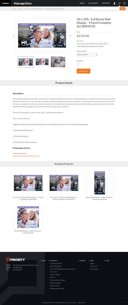 Brand store product page. Priority Marketplace - Brand Store product