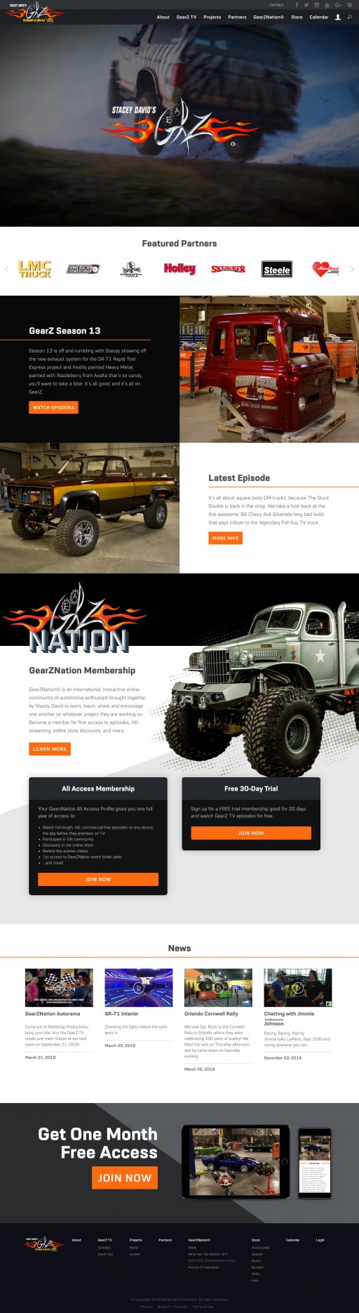 StaceyDavid.com homepage showcases featured projects, episodes, and partners, and promotes site membership. StaceyDavid.com responsive Drupal website design