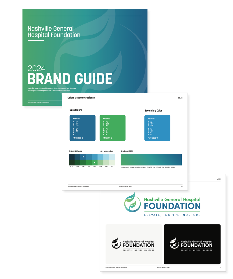Nashville General Hospital Foundation brand guide excerpts