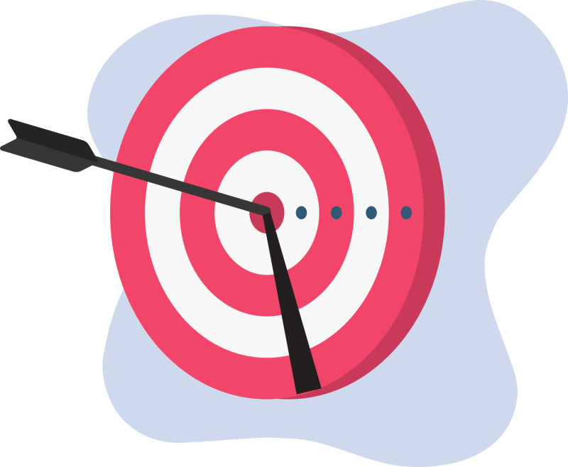 an image of an arrow striking bullseye on a round target