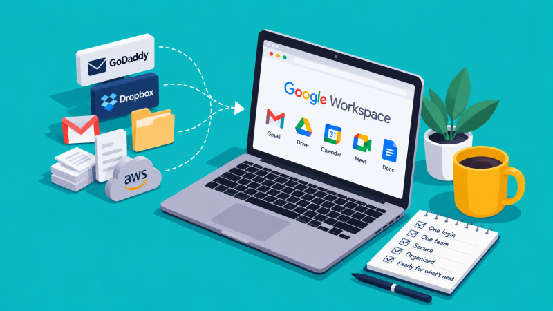 illustration - google workspace on a laptop