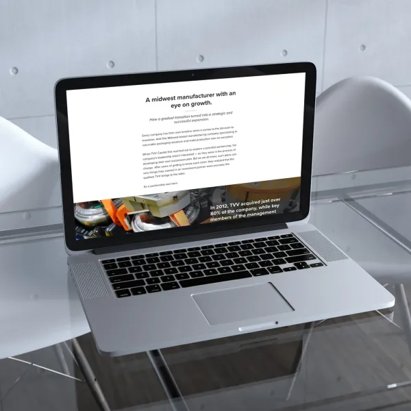 TVVCapital.com on a laptop