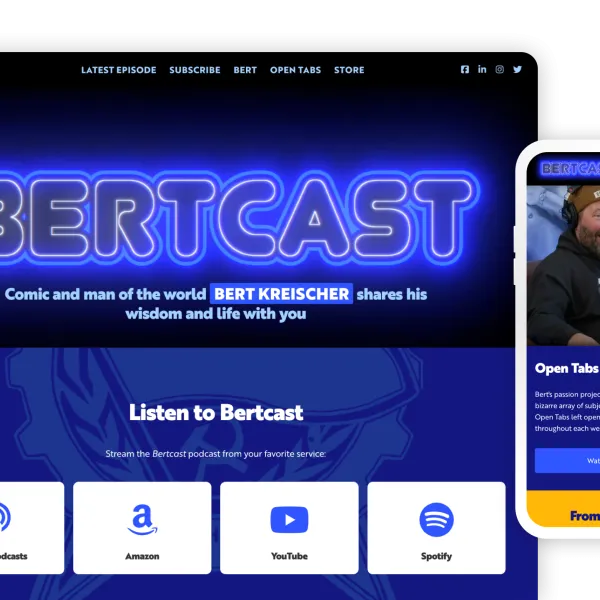 Bertcast site screens