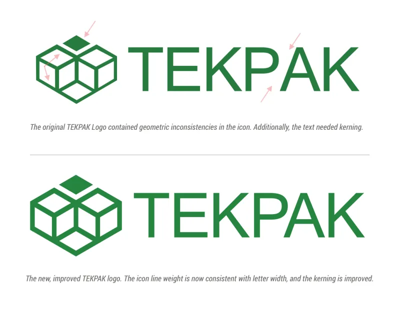 Tekpak logo comparison