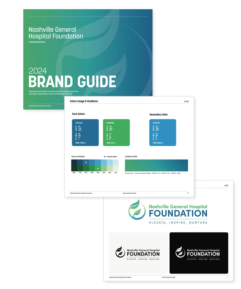 Nashville General Hospital Foundation brand guide excerpts