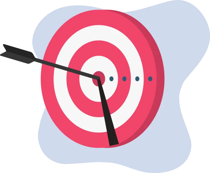 an image of an arrow striking bullseye on a round target